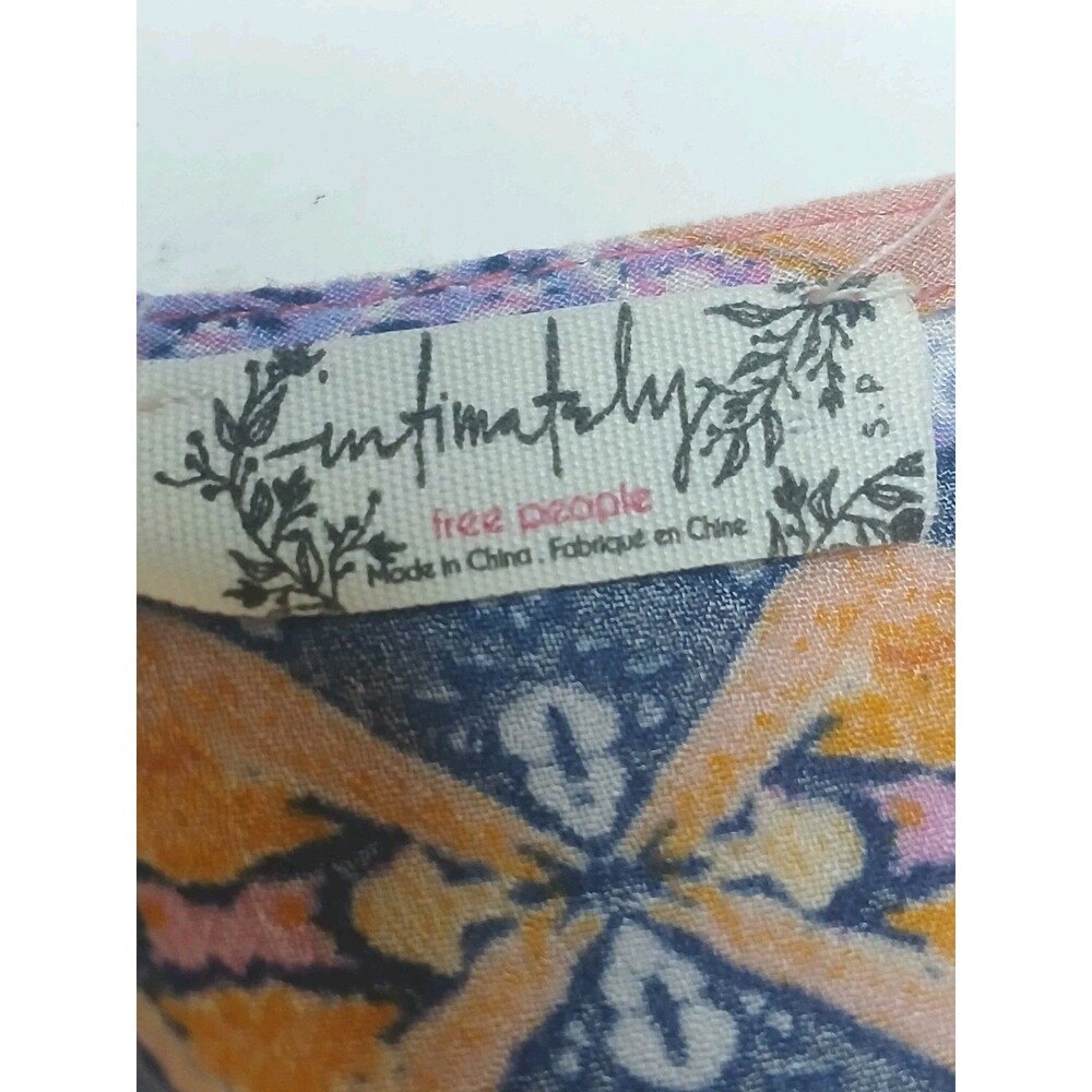 Free People Dress Sz S Plunging V-neckline Handkerchief Hem Floral Print EUC - Picture 10 of 15